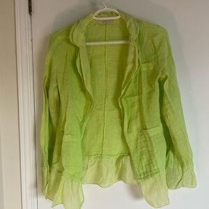 MADE IN ITALY light green long sleeved,  linen/cotton open jacket Size Medium